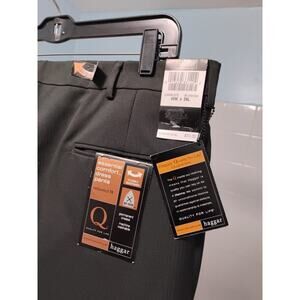 NWT Haggar Mens Pants Relaxed Fit Stretch Straight Flex Waist gray Sz 40wx29L